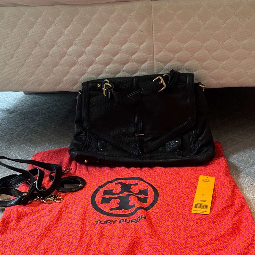 Tory Burch Black Leather Shoulder Bag